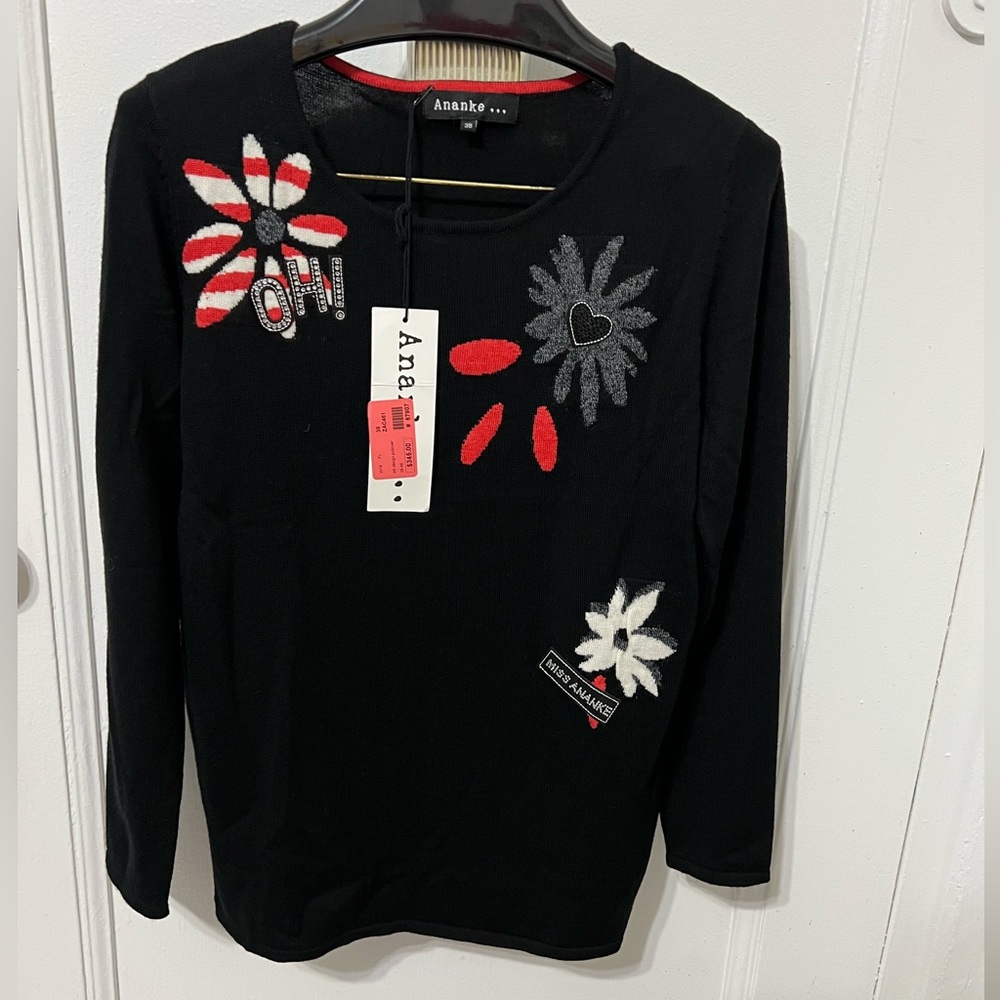 ANANKE NEW SWEATER  with SWAROVSKI STONES 100% WOOL